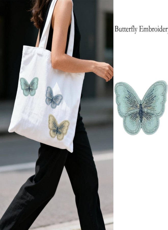 FFZDENA 18 PCS Applique Patches, Embroidered Butterfly Patches for Clothes, DIY Fashion Accessories, 5.5cm and 3.4cm Metallic Thread Embroidery Flower Patches for Blouse, Jackets, Bags - Image 5